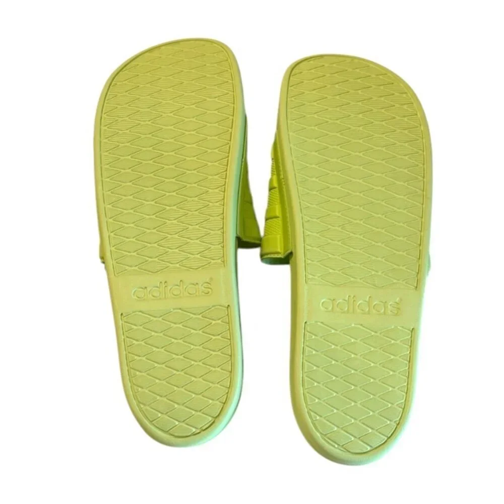 Adidas Men's Adilette Comfort Slides Neon Green Size Slip On Comfort Sz 17 NIB